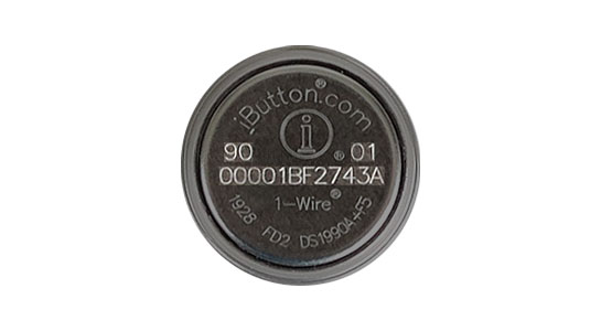 iButton top view with highlighted registration number