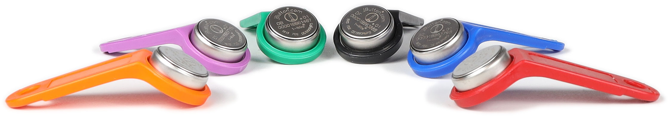 iButtons with keyring mounts (fob) in various colours